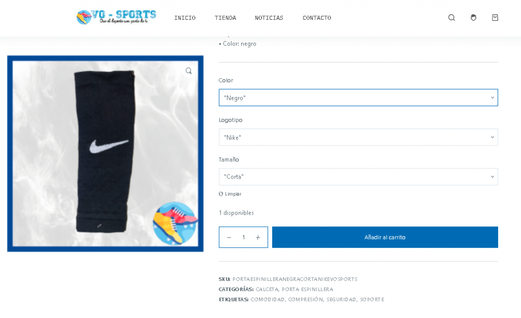 Selección Producto VO Sports