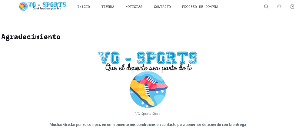 Agradecimiento VO Sports